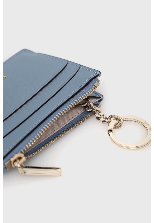 Kate Spade portfel damski. Kolor: niebieski. Materiał: materiał. Wzór: gładki