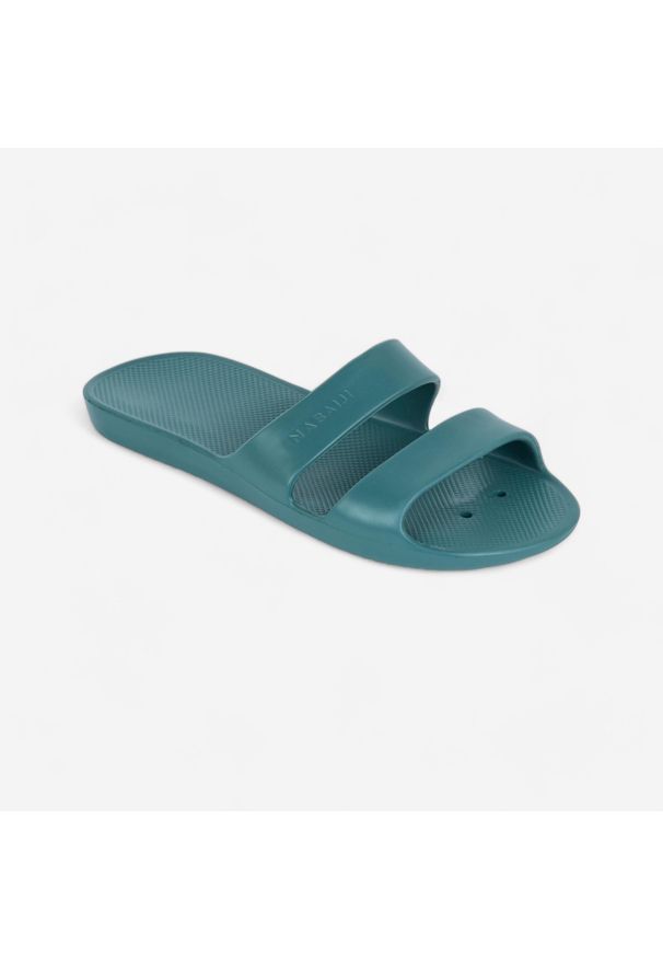 NABAIJI - Klapki basenowe damskie Nabaiji 100 Basic. Wzór: gładki. Styl: sportowy