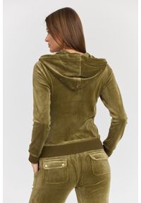 Juicy Couture - JUICY COUTURE Damska zielona bluza Robertson Gold, Rozmiar M. Okazja: na co dzień. Kolor: zielony. Materiał: materiał, poliester, elastan. Długość rękawa: długi rękaw. Długość: długie. Styl: casual #3