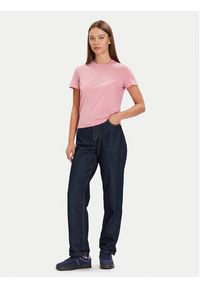 Tommy Jeans T-Shirt Linear DW0DW21964 Różowy Regular Fit. Kolor: różowy. Materiał: bawełna, wiskoza #4