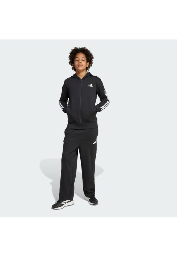 Adidas - Dres z kapturem dla dzieci Fleece. Okazja: na uczelnię. Kolor: czarny, wielokolorowy, biały. Materiał: dresówka. Styl: sportowy