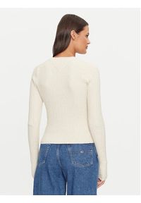 Tommy Jeans Kardigan Essential DW0DW18682 Brązowy Slim Fit. Kolor: brązowy. Materiał: syntetyk, bawełna #2