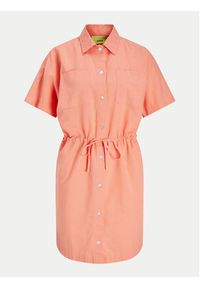 JJXX Sukienka koszulowa Sana 12249747 Pomarańczowy Relaxed Fit. Kolor: pomarańczowy. Materiał: bawełna. Typ sukienki: koszulowe #10