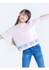Big-Star - Koszulka dziewczęca z błyszczącym nadrukiem Hildori 600. Okazja: na co dzień. Kolor: różowy. Materiał: jeans, bawełna. Długość rękawa: krótki rękaw. Długość: krótkie. Wzór: nadruk. Styl: casual, młodzieżowy #3