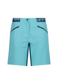 Szorty damskie z wewnętrzną dzianinową bielizną CMP Free. Kolor: niebieski. Materiał: dzianina. Długość: krótkie. Sport: kolarstwo #1