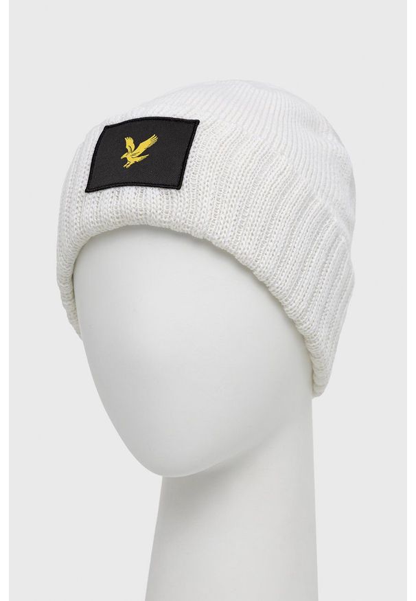 Lyle & Scott - Czapka. Kolor: biały. Materiał: poliester