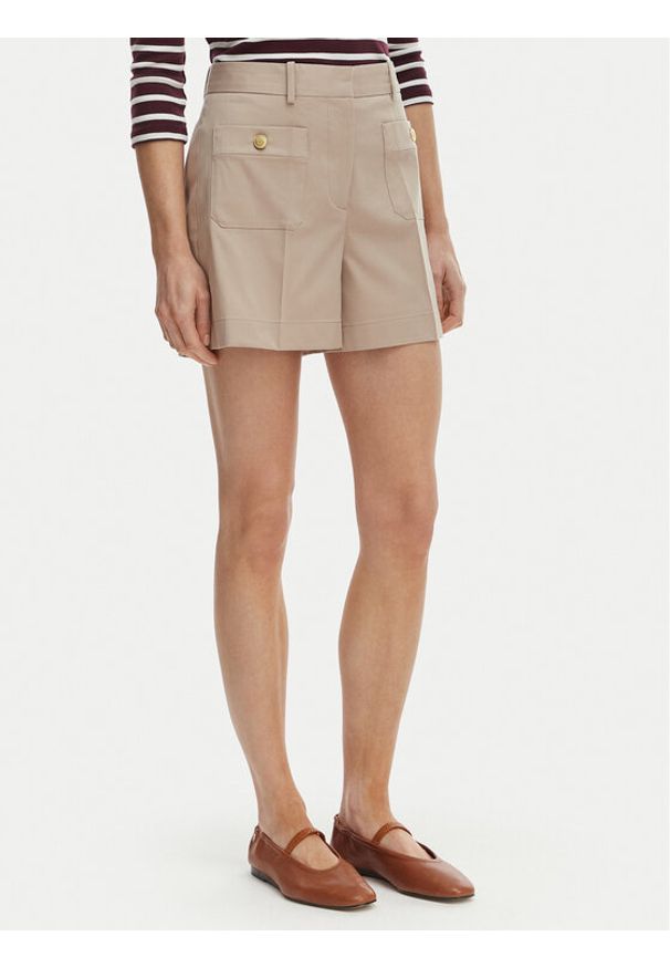 TOMMY HILFIGER - Tommy Hilfiger Szorty materiałowe WW0WW49592 Beżowy Regular Fit. Kolor: beżowy. Materiał: bawełna