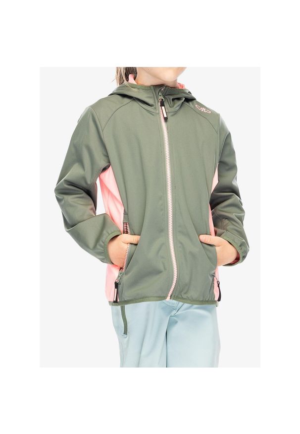 Kurtka dziewczęca CMP Cosmique. Kolor: zielony. Materiał: softshell. Sport: turystyka piesza