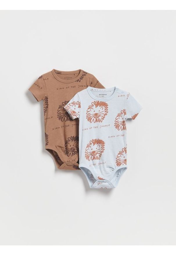 Reserved - Bawełniane body 2 pack - jasnoniebieski. Kolor: niebieski. Materiał: bawełna