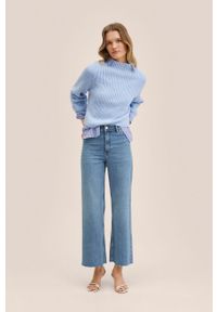 mango - Mango jeansy Catherin damskie high waist. Stan: podwyższony. Kolor: niebieski #7