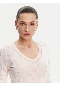 Guess Sweter W5GR07 Z3D60 Różowy Regular Fit. Kolor: różowy. Materiał: wiskoza #4