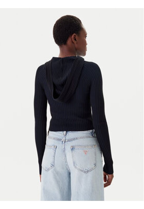 Tommy Jeans Kardigan DW0DW20974 Czarny Slim Fit. Kolor: czarny. Materiał: wiskoza