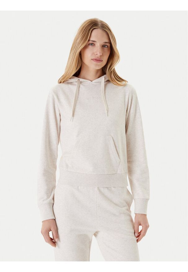 Guess Bluza O5RQ02 KCO31 Beżowy Regular Fit. Kolor: beżowy. Materiał: bawełna