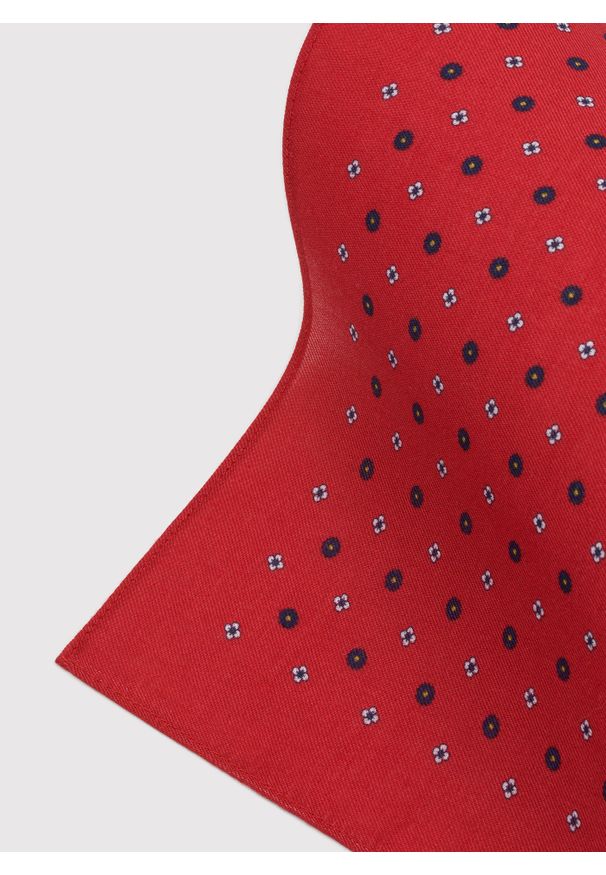 Pako Lorente - PAKO LORENTE – Czerwona poszetka w mikrowzór. Kolor: czerwony. Materiał: bawełna