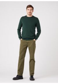 Wrangler - WRANGLER CREWNECK KNIT MĘSKI SWETER KLASYCZNY SYCAMORE W8A02PG49. Styl: klasyczny