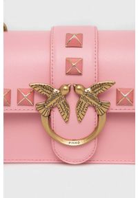 Pinko torebka skórzana kolor różowy. Kolor: różowy. Materiał: skórzane #2