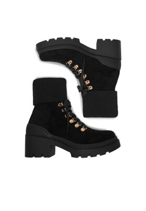 DeeZee Trzewiki 13103-2-BLACK SU Czarny. Kolor: czarny. Materiał: materiał