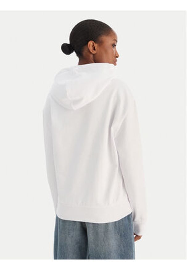 Calvin Klein Jeans Bluza Ls Monogram Terry Po LV047C224G Biały Regular Fit. Kolor: biały. Materiał: bawełna