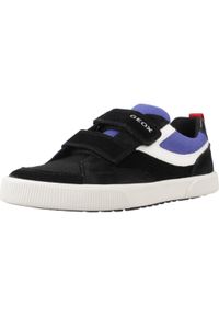 Geox - Kapcie GEOX J ALPHABEET BOY Czarny. Kolor: czarny. Materiał: tkanina. Sport: turystyka piesza