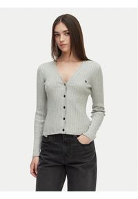 Calvin Klein Jeans Kardigan LV047G339G Szary jasny Slim Fit. Kolor: szary. Materiał: bawełna #1