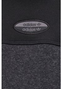 adidas Originals bluza bawełniana męska kolor czarny z aplikacją. Kolor: czarny. Materiał: bawełna. Wzór: aplikacja