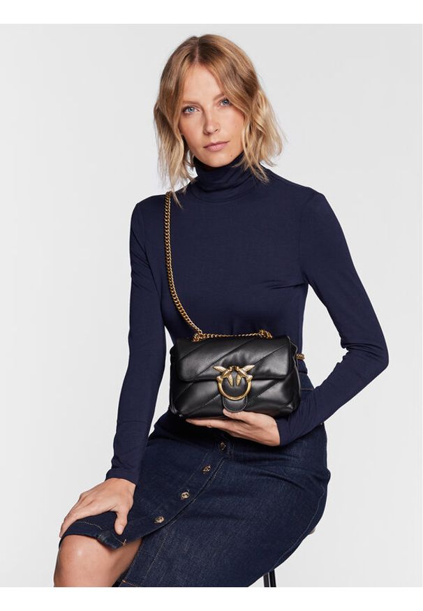 Pinko Torebka Love Mini Puff Cl PE 23 PLTT 100039 A0F2 Czarny. Kolor: czarny. Materiał: skórzane