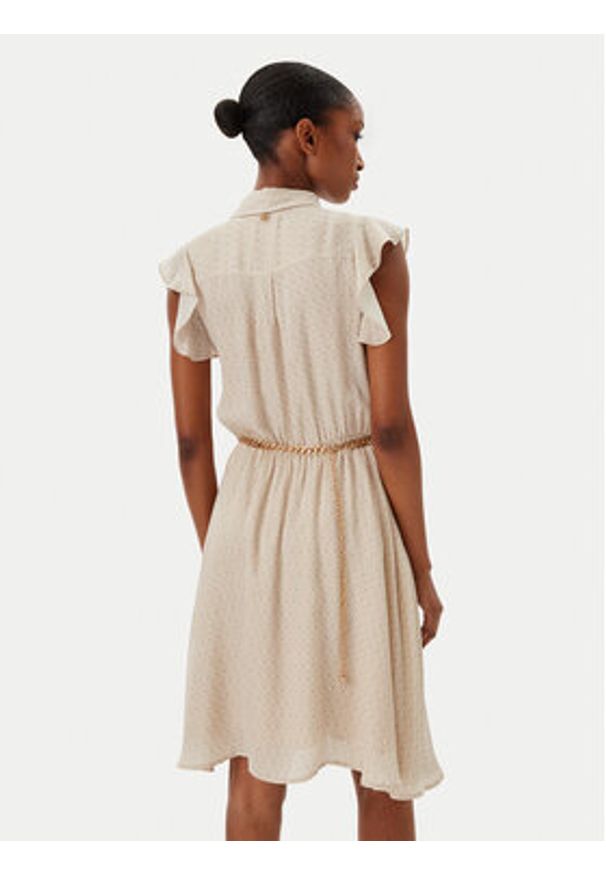 Fracomina Sukienka codzienna FR25SD1011W774J7 Beżowy Regular Fit. Okazja: na co dzień. Kolor: beżowy. Materiał: wiskoza. Typ sukienki: proste. Styl: casual