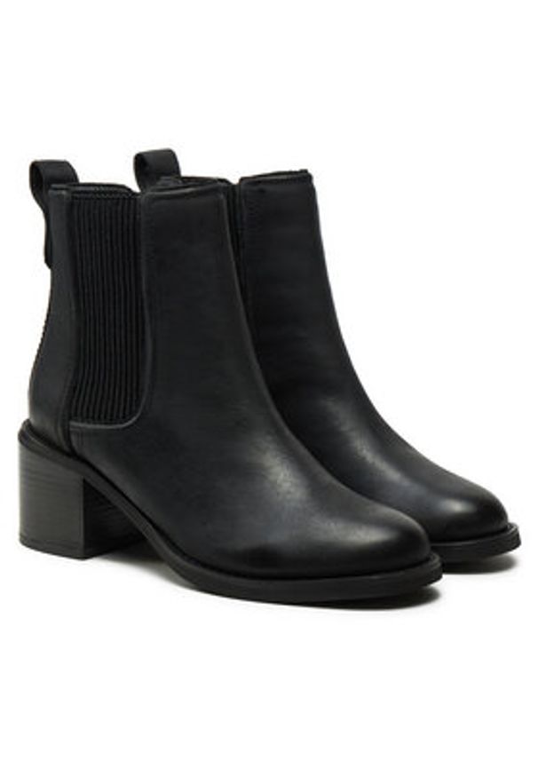 Clarks Botki Chamberly Top 26179551 Czarny. Kolor: czarny. Materiał: skóra