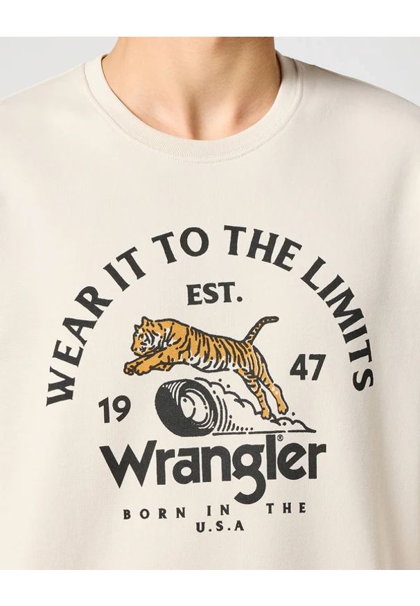 Wrangler - MESKA BLUZA WRANGLER CREWNECK SWEATSHIRT VINTAGE WHITE 112357365. Styl: vintage