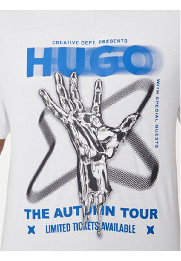 Hugo - HUGO T-Shirt Nopix 50543494 Biały Regular Fit. Kolor: biały. Materiał: bawełna