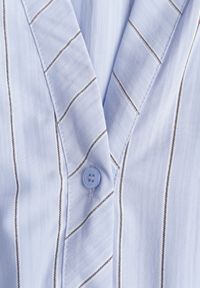 Born2be - Niebieska Koszulowa Sukienka z Wiskozy z Ozdobnym Marszczeniem w Talii Batena. Okazja: na co dzień, na spotkanie biznesowe, do pracy. Kolor: niebieski. Materiał: wiskoza. Typ sukienki: koszulowe. Styl: casual, biznesowy, elegancki, klasyczny #5