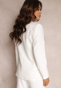 Renee - Biała Marynarka Naesosa. Kolor: biały. Długość rękawa: długi rękaw. Długość: długie. Styl: retro