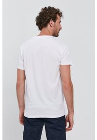 Bomboogie T-shirt męski kolor biały z aplikacją. Okazja: na co dzień. Kolor: biały. Materiał: dzianina. Wzór: aplikacja. Styl: casual