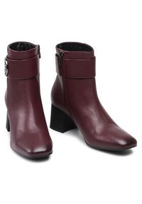 Lasocki Botki 0539-01 Bordowy. Kolor: czerwony. Materiał: skóra #6