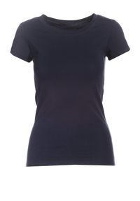 Born2be - Granatowy T-shirt Gathanthei. Okazja: do domu, na co dzień. Kolor: niebieski. Materiał: jeans, bawełna, dresówka, dzianina. Długość rękawa: krótki rękaw. Długość: krótkie. Wzór: gładki. Styl: casual, klasyczny, sportowy #4