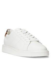 Sneakersy Lauren Ralph Lauren 802918367001 Snow White/Chestnut Brown. Kolor: biały