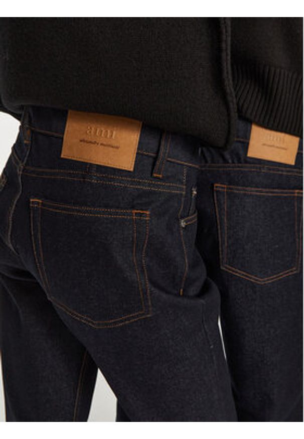 AMI PARIS Jeansy HTR001.DE0011 Granatowy Regular Fit. Kolor: niebieski