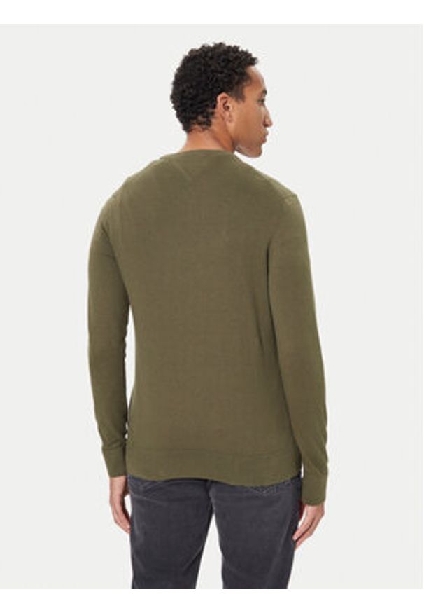 TOMMY HILFIGER - Tommy Hilfiger Sweter MW0MW28046 Zielony Regular Fit. Kolor: zielony. Materiał: bawełna