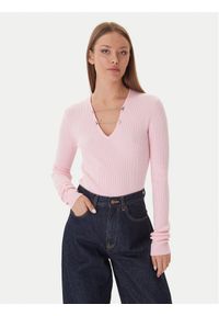 Patrizia Pepe Sweter 2K0331/K7S0-M555 Różowy Regular Fit. Kolor: różowy. Materiał: wiskoza