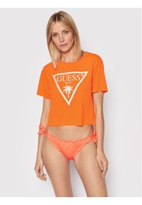 Guess T-Shirt E02I01 KB9I0 Pomarańczowy Regular Fit. Kolor: pomarańczowy. Materiał: syntetyk #1
