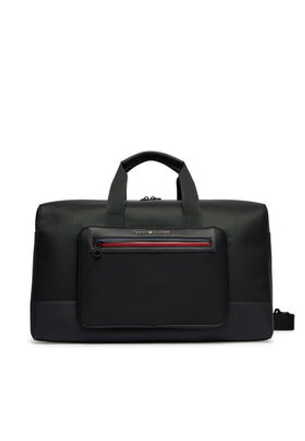 TOMMY HILFIGER - Tommy Hilfiger Torba Th Foundation Duffle AM0AM14160 Czarny. Kolor: czarny. Materiał: skóra