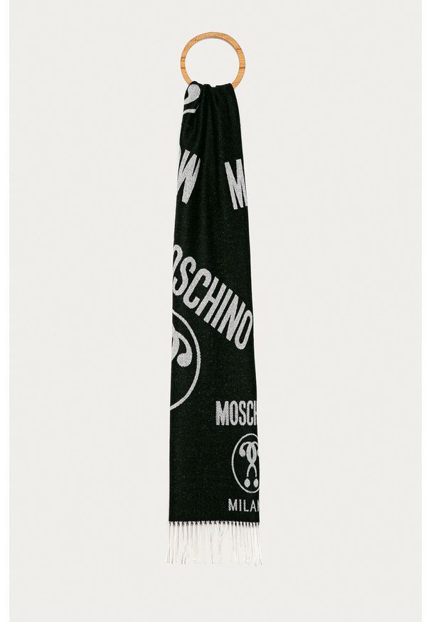 MOSCHINO - Moschino - Szalik. Kolor: czarny. Materiał: dzianina