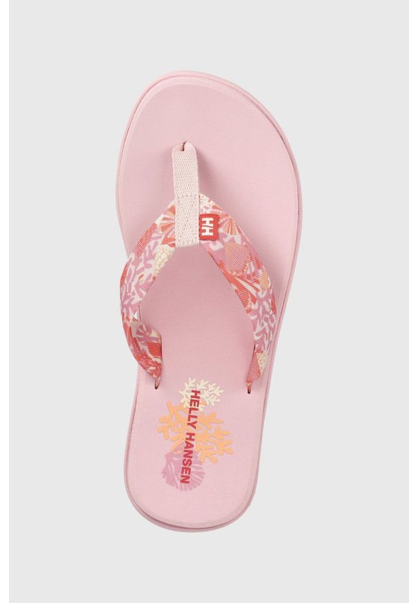 Helly Hansen japonki damskie kolor różowy na płaskim obcasie. Kolor: różowy. Materiał: materiał, guma. Obcas: na obcasie. Wysokość obcasa: niski