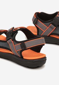 Born2be - Szaro-Pomarańczowe Sandały w Sportowym Stylu Firicene. Okazja: na spacer. Zapięcie: rzepy. Kolor: szary. Sezon: lato. Styl: sportowy #6