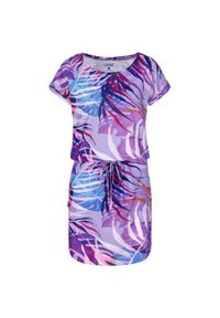 ZOOPLEMENTS - Sukienka damska Loap Anuma, XS. Okazja: na plażę. Kolor: różowy, fioletowy, wielokolorowy, biały. Wzór: kolorowy. Sezon: lato. Typ sukienki: sportowe. Styl: sportowy #1