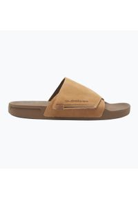 Klapki męskie Quiksilver Rivi Suede. Kolor: brązowy