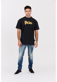 PALM ANGELS Czarny męski t-shirt Burning Logo Tee, Rozmiar L. Kolor: czarny. Materiał: bawełna. Długość rękawa: krótki rękaw. Długość: krótkie #4