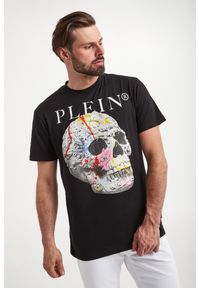 Philipp Plein - T-shirt męski PHILLIPP PLEIN. Materiał: skóra, bawełna. Wzór: nadruk, aplikacja