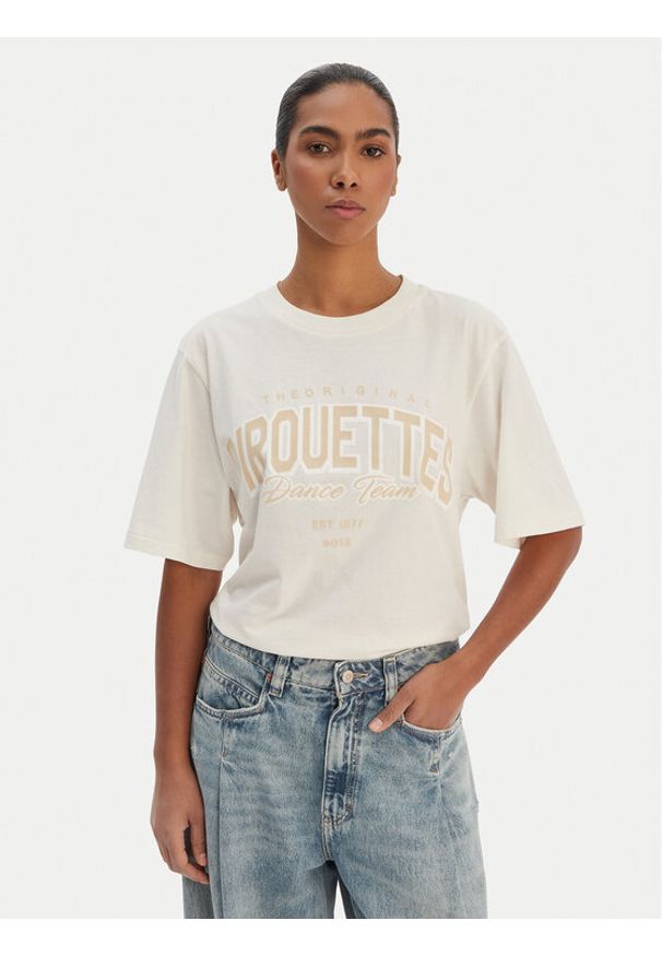 BOSS T-Shirt C_Eregular_1 50556993 Beżowy Relaxed Fit. Kolor: beżowy. Materiał: bawełna