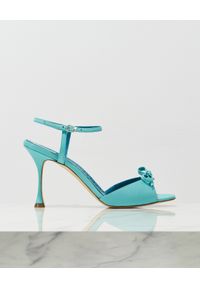 MANOLO BLAHNIK - Niebieskie sandały na szpilce Pertinaxa. Zapięcie: pasek. Kolor: niebieski. Wzór: aplikacja. Obcas: na szpilce. Styl: elegancki #2